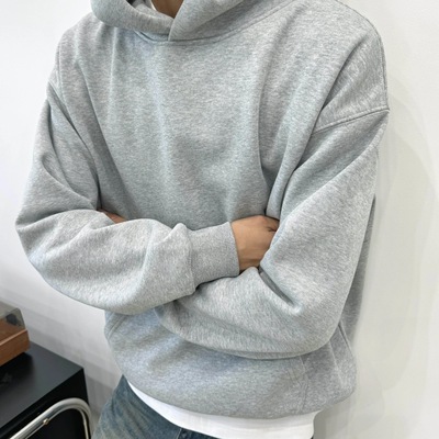 500G重磅boxy复古秋冬加绒加厚美式连帽卫衣男女廓形cleanfit帽衫