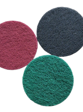 圆鸟牌加厚7447工业百洁布圆盘菜瓜布植绒背绒5寸8698绿红色拉丝