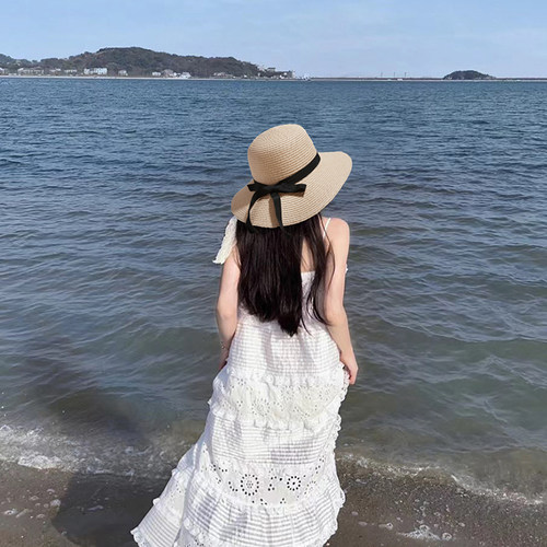 防晒遮阳草帽沙滩帽女夏季透气