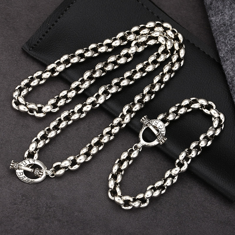 燕子主推s925纯银复古男女同款 爆米花项链手链 简约银珠个性百搭