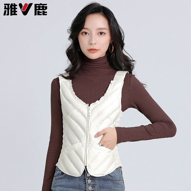 雅鹿羽绒马甲女士2026冬季新款轻薄吊带内胆背心内搭保暖贴身坎肩