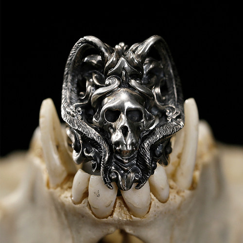 末那西游骸骨纯银戒指原创设计