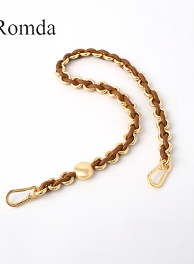 适用LOEWE福袋包 Minipuzzle高级感穿皮棕色链条包带可替换单肩链