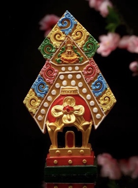 藏传密宗摆件 三根本上师朵玛供品 法器本尊空行树脂彩绘包邮