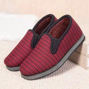 华荣桥男女泡沫底棉鞋轻便防滑棉靴老头鞋鞋休闲呢子面老人鞋布鞋