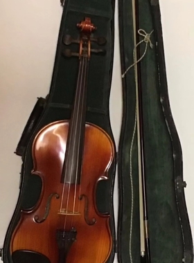 收藏级别如图日本制铃木演奏4/4小提琴纯手工19661虎纹精美不退换