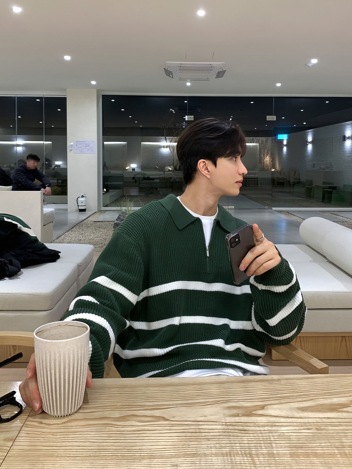 HALF-ZIP CHAIN PATTERN THICKENED SWEATER MENS SPRING AND AUTUMN 2025 NEW TREND VERSATILE WARM LAPEL KNIT JACKET