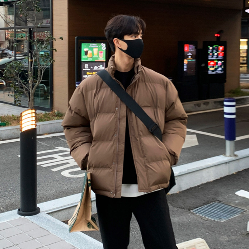 COUPLE STAND-UP COLLAR COTTON CLOTHES KOREAN VERSION TRENDY AND VERSATILE NICHE BROWN BREAD CLOTHES INS CASUAL DESIGN LOOSE COTTON JACKET