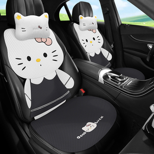 汽车坐垫四季通用夏季卡通座垫新款半包座椅套女士高级感可爱座套