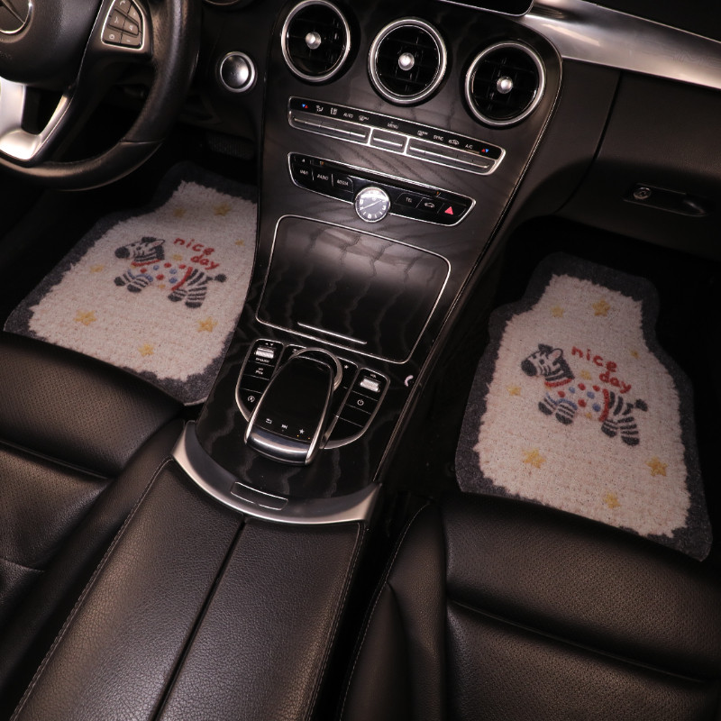 汽车脚垫后排丝圈防滑可爱耐磨主驾驶女士防脏车用地毯式车载地垫