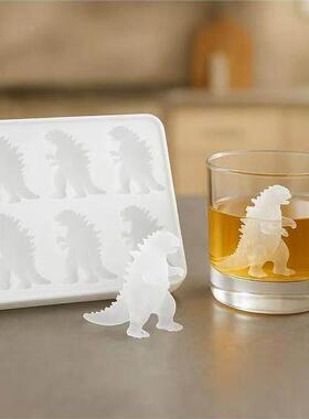 硅哥斯拉怪兽冰bQ18mrO0格创意冰模具制冰食胶品箱级家用冰存储冰