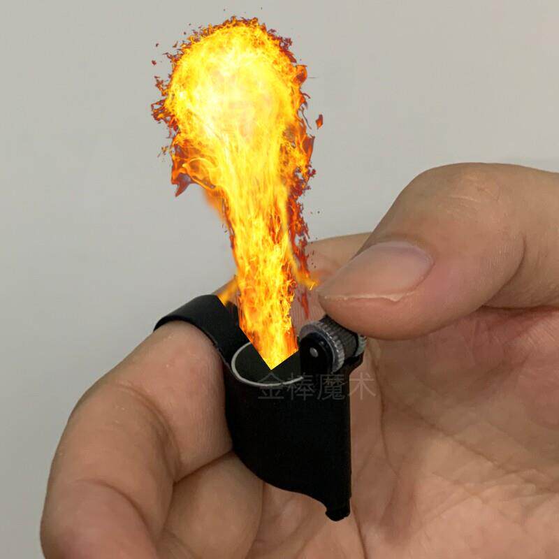 包邮迷你火炮喷火纸喷火球闪光闪现舞台魔术道具打火石架打火机轮