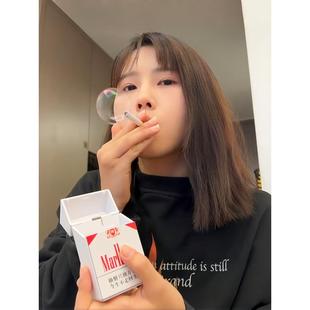 吹具泡泡香烟抽玩彷真塑料烟盒整蛊见详情搞象笑拍照道成具年人发