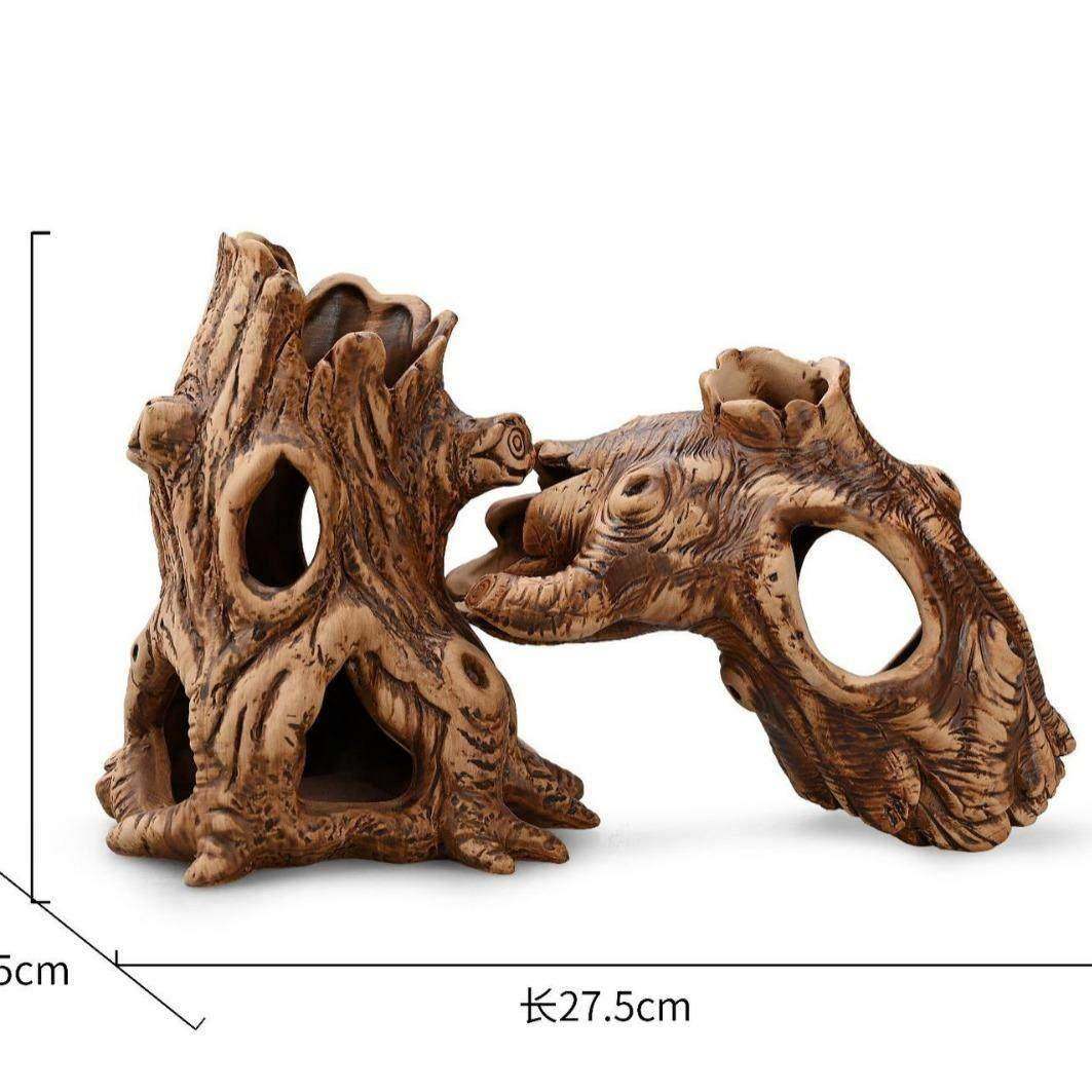陶瓷工爬宠躲避屋鱼缸造景装饰躲ZFW避宫屋乌洞龟晒台蜥蜴守艺树