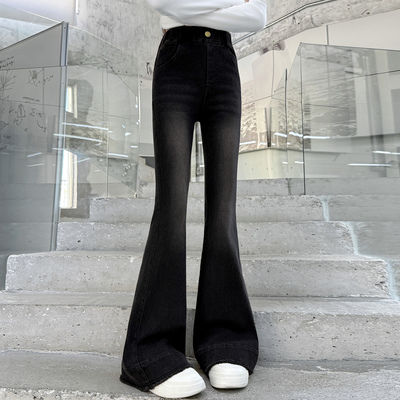 女童牛仔裤秋冬2025新款喇叭裤子