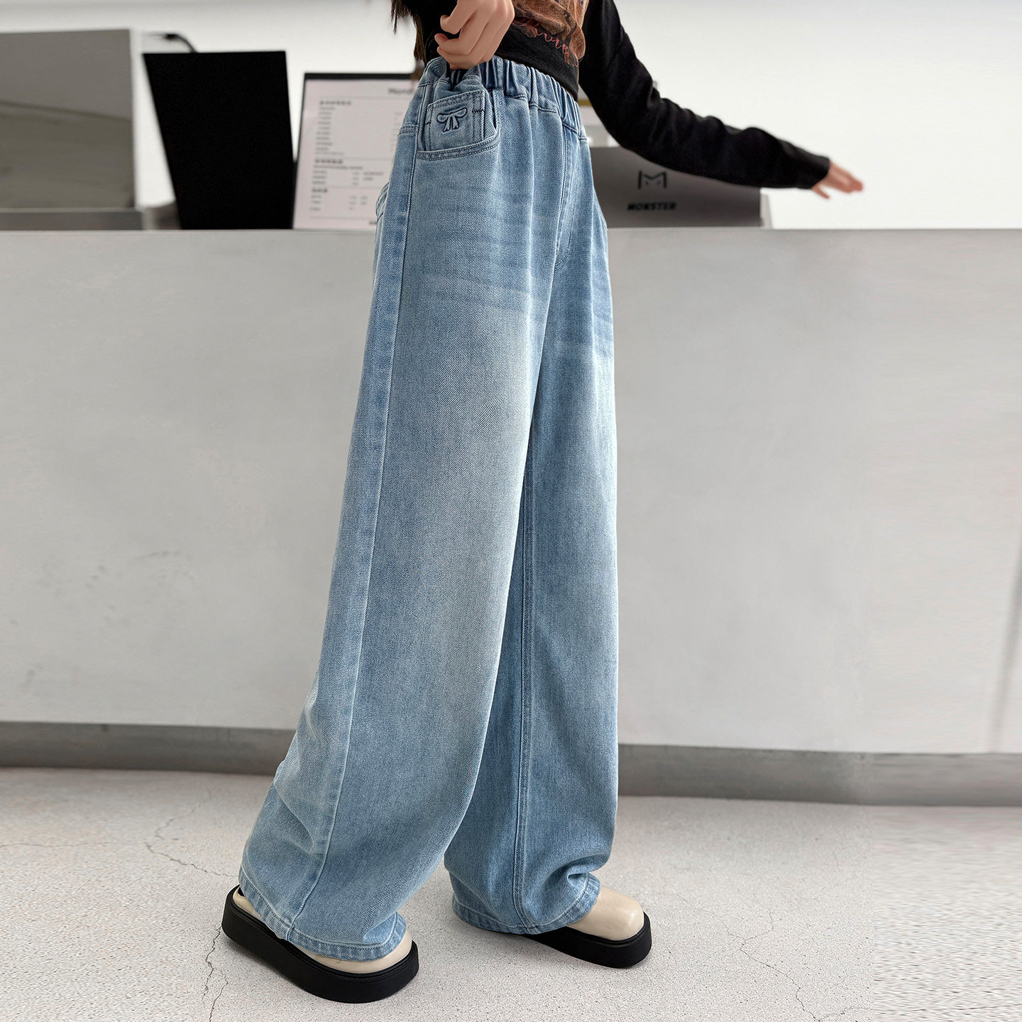 女童牛仔裤春装2026新款大童女孩宽松阔腿裤洋气儿童显瘦直筒裤子,童装/婴儿装/亲子装,裤子,淘宝优惠券,粉丝福利购,淘宝优惠卷