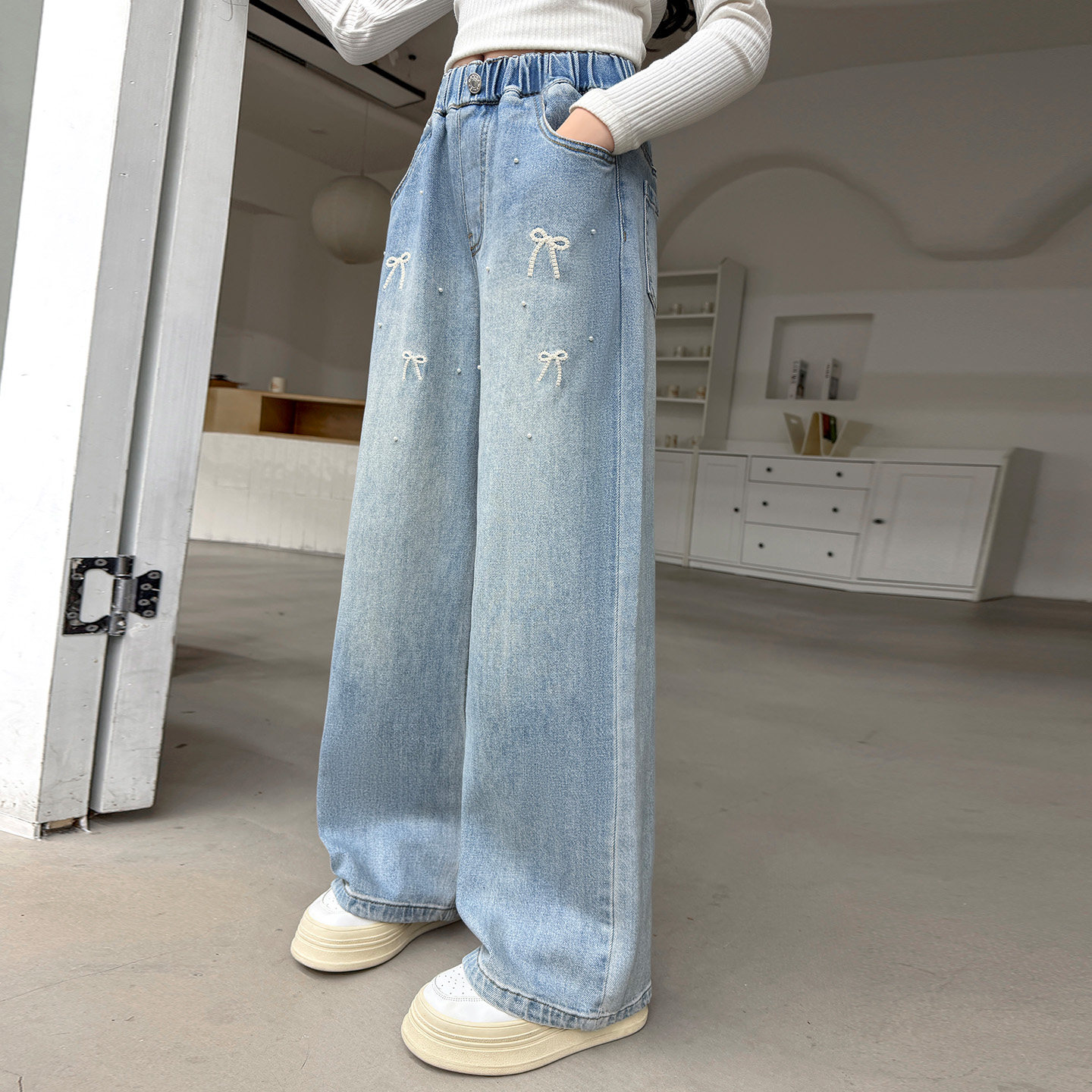 女童春装牛仔裤2026新款儿童阔腿裤窄版直筒裤中大童女孩休闲裤子,童装/婴儿装/亲子装,裤子,淘宝优惠券,粉丝福利购,淘宝优惠卷