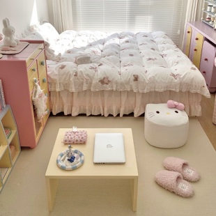 生活予你可爱猫咪矮凳卡通毛绒可拆洗入户换鞋凳客厅卧室摆件坐墩