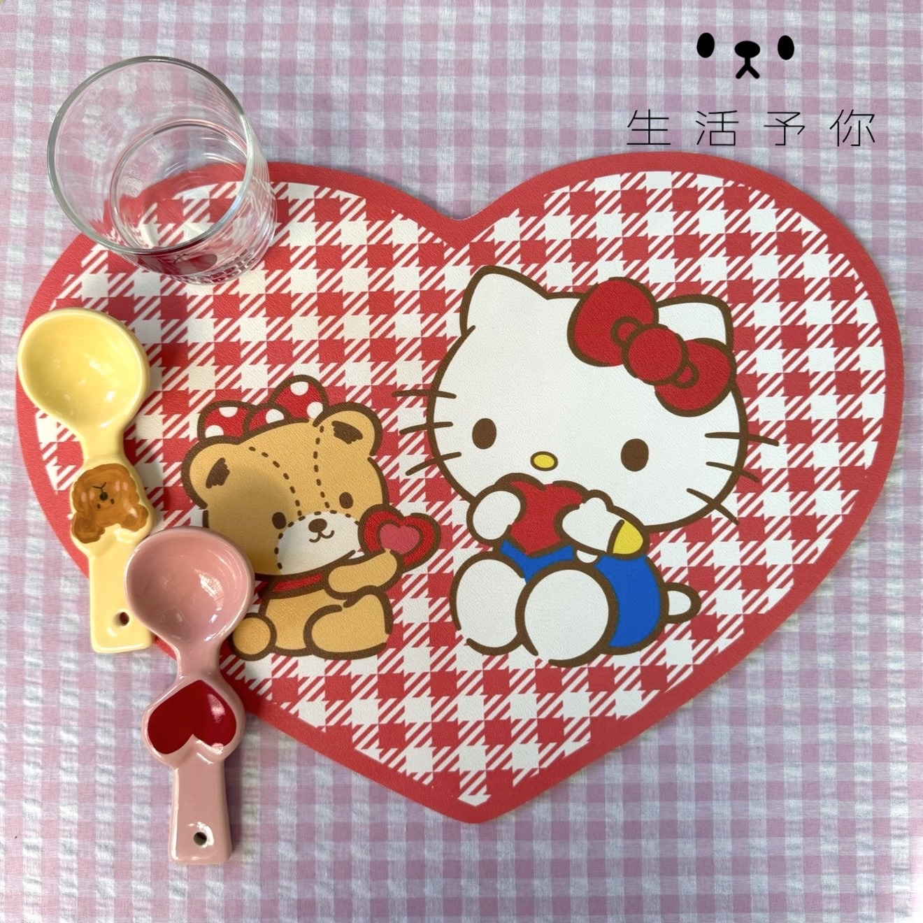 生活予你爱心凯蒂厨房台面沥水垫隔热碗盘餐垫防烫餐垫吸水速干垫