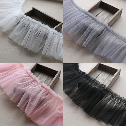 20cm宽缩网纱花边蕾丝加密diy