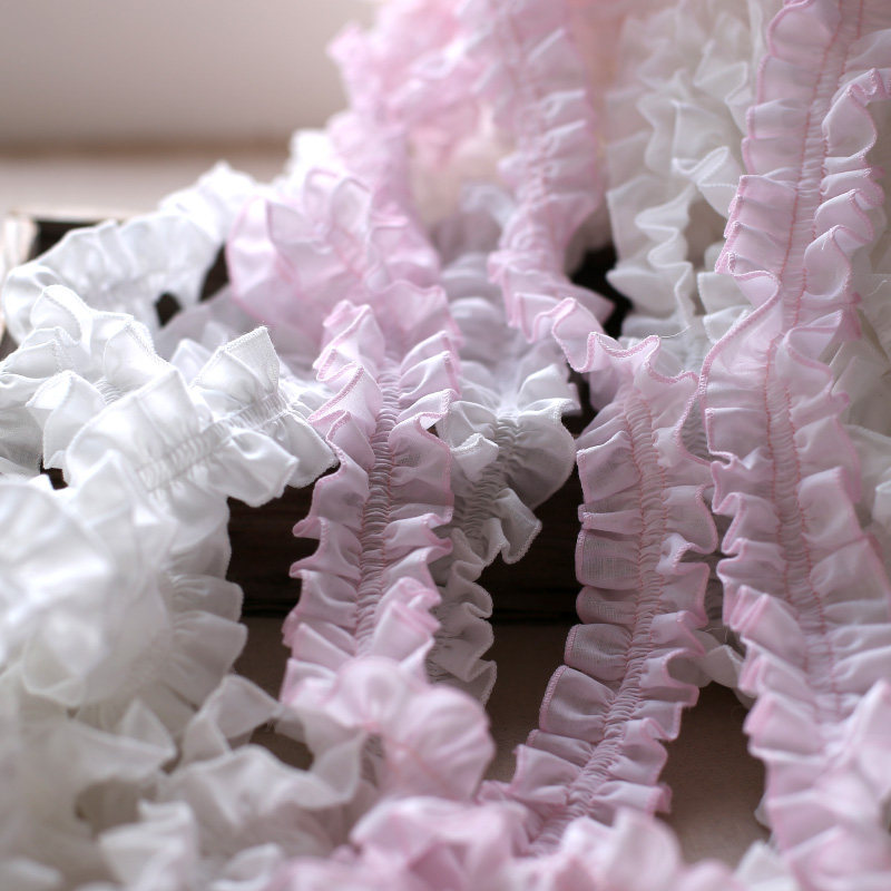 5CM宽纯棉布缩褶花边蕾丝DIY粉色服装花边床品窗帘装饰边衣服辅料,居家布艺,花边,淘宝优惠券,粉丝福利购,淘宝优惠卷