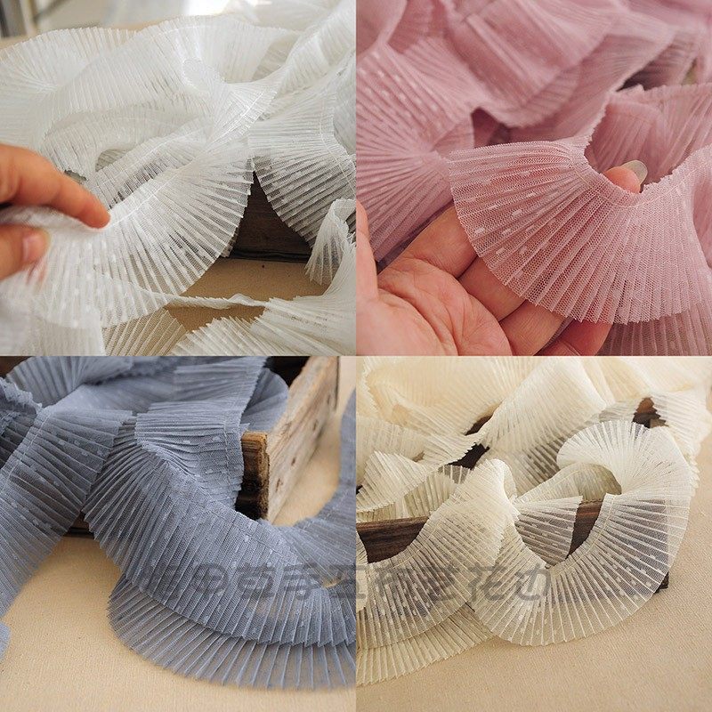 5CM宽波点压褶网纱蕾丝花边 衣领裙摆袖口衣边装饰手工diy新款,居家布艺,花边,淘宝优惠券,粉丝福利购,淘宝优惠卷