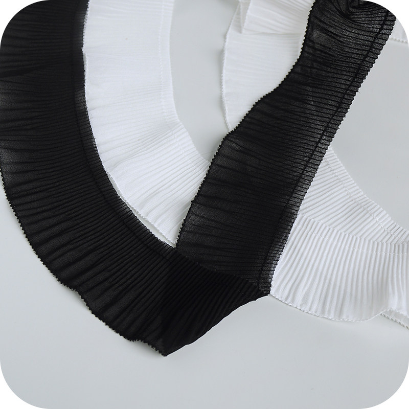 6CM宽雪纺狗牙风琴裙边褶花边 裙摆童装芭芘窗帘推荐微弹白色黑色,居家布艺,花边,淘宝优惠券,粉丝福利购,淘宝优惠卷