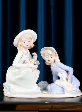 景德镇陶瓷家居摆件玄关欧式女孩