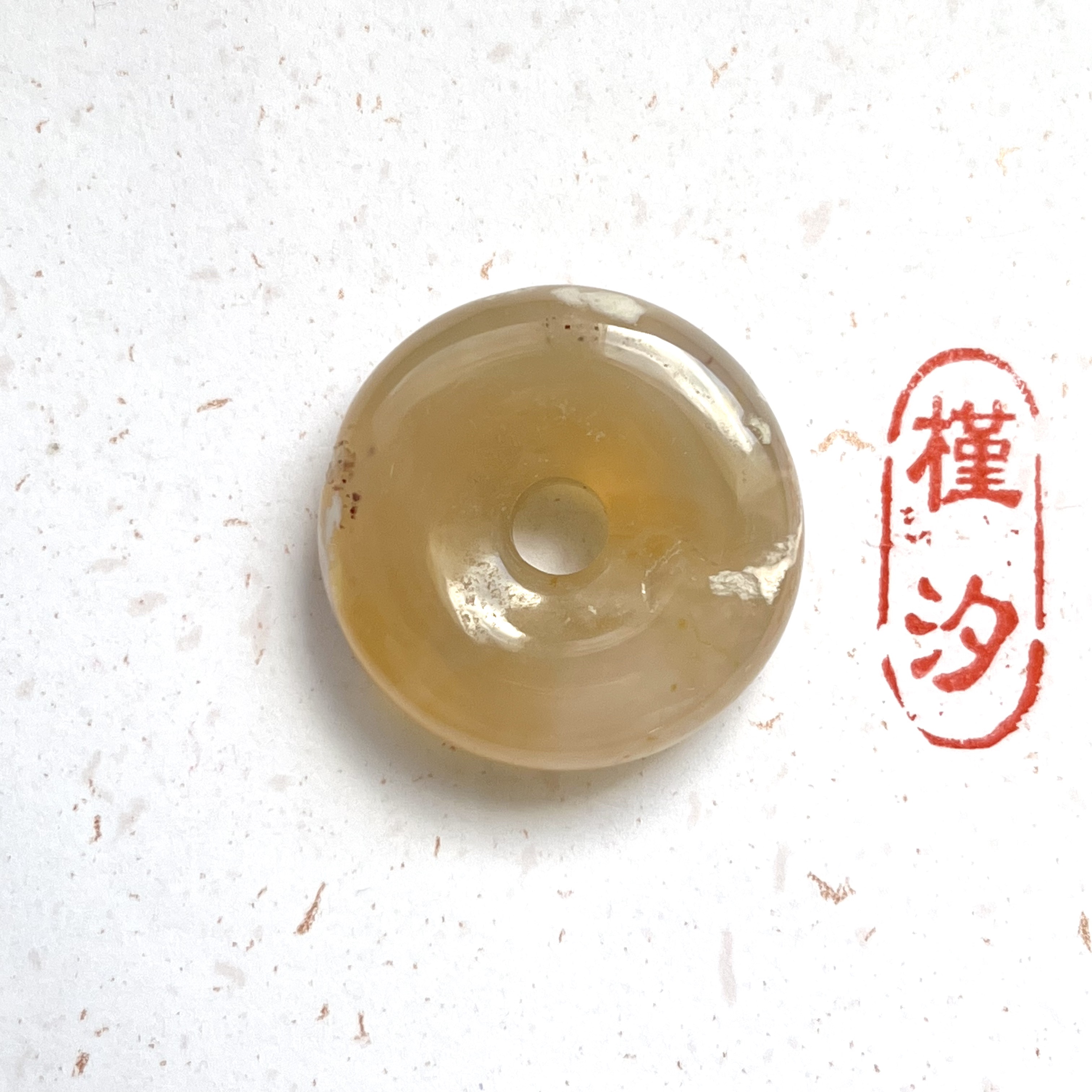 槿汐樱花玛瑙面包圈吊坠挂件