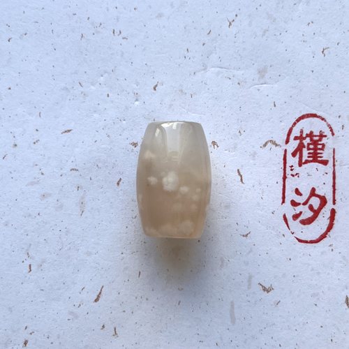 【槿汐】51-102 天然老料马达加斯加樱花玛瑙桶珠吊坠挂件配件