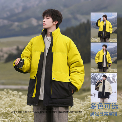 正品白鸭绒新款男女工装羽绒服