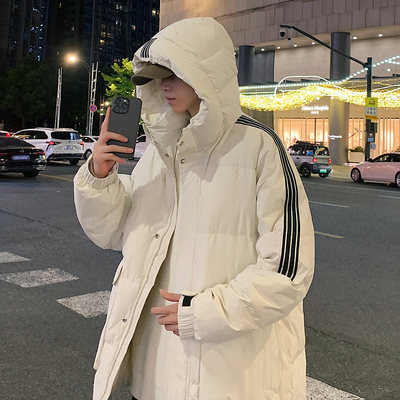 白鸭绒男士羽绒服冬季短款连帽