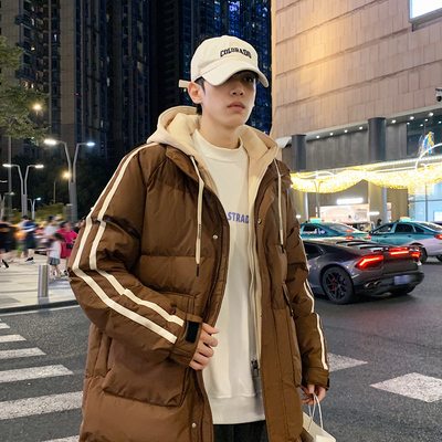 正品高端白鸭绒中长款羽绒服外套