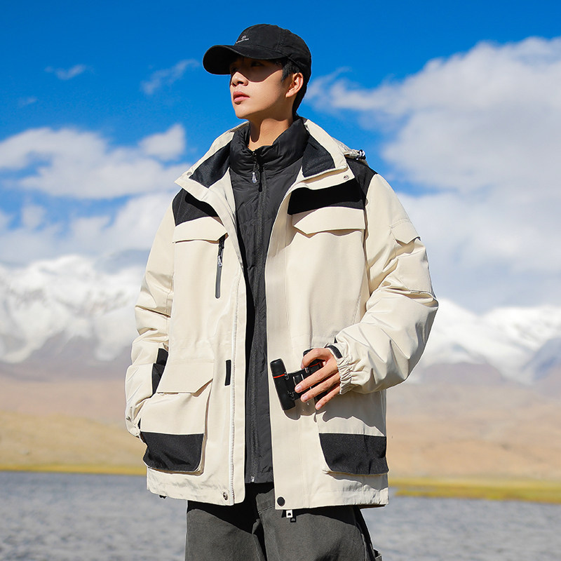 羽绒内胆冲锋衣男防风防水