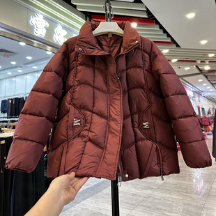 时尚妈妈装冬装立领加厚保暖羽绒棉服女冬季洋气过冬厚实棉袄外套