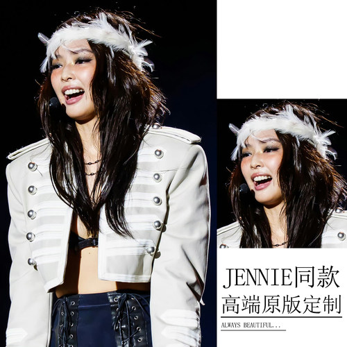 Jennie同款羽毛头饰绑带发箍头带手腕花拍照写真舞蹈表演仙气道具