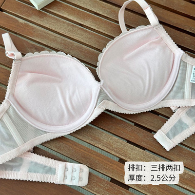 两排扣文胸正品珠密琪2205后双排扣加厚小胸聚拢a杯内衣不空杯夏