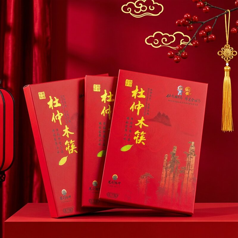 （三盒）湖南张家界印象杜仲筷子手工杜仲木筷家用筷子礼盒伴手礼