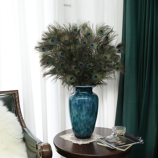 墨绿家精选蓝孔雀羽毛