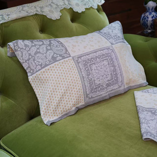 腰果花拼接环保软凉席枕巾