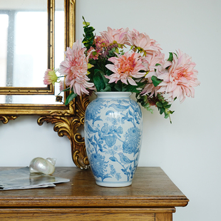 12头东方大丽花仿真花束居家装 饰摆件插花布景配饰