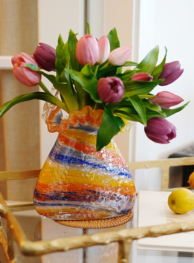 软胶保湿手感郁金香仿真花家居装饰摆件婚庆手捧花花器插花配件