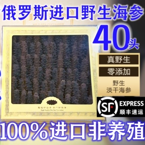俄罗斯进口野生海参60头六排刺顺丰礼盒滋补无添加老人孕妇术后恢