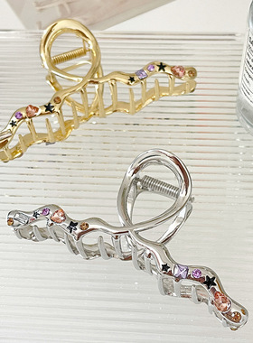 新款小众设计感金属抓夹女潮后脑勺盘发抓夹ins冷淡风鲨鱼夹发饰