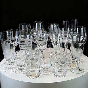 121禾樱外贸中古欧式 小众设计感玻璃红酒葡萄酒香槟杯异形杯子控