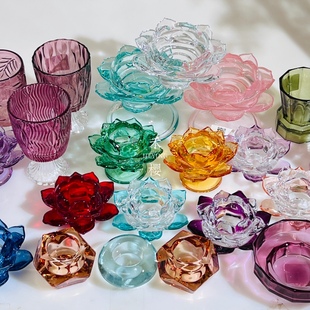 1218禾樱外贸出口欧美玻璃烛台摆件家用餐桌蜡烛浪漫新款