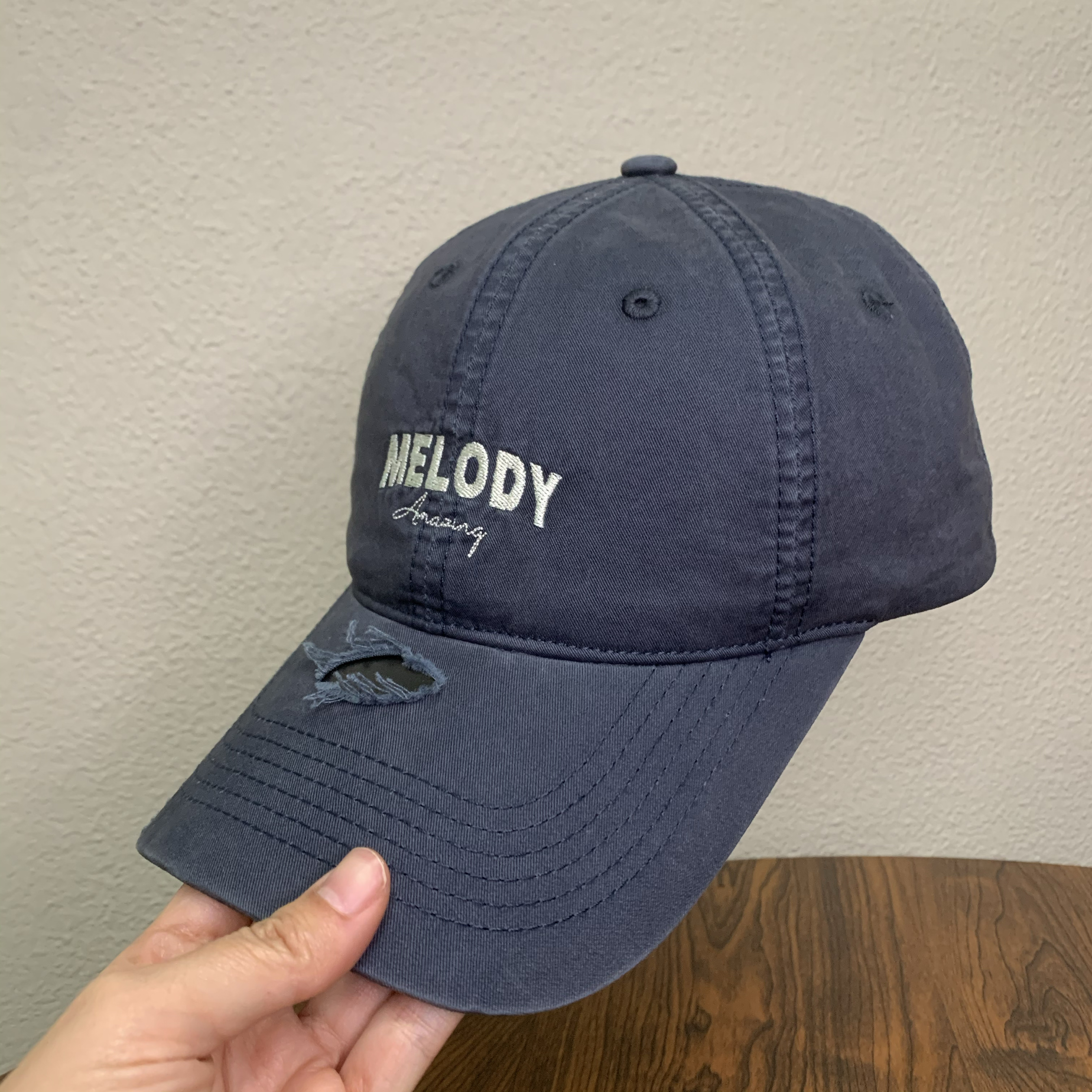 复古做旧棒球帽女大头围软顶宽帽檐显脸小美式破洞防晒鸭舌帽子男