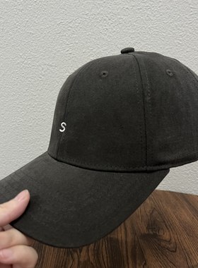 新款s棒球帽女纯棉硬顶鸭舌帽弯檐显脸小户外水洗棉轻薄简约遮阳