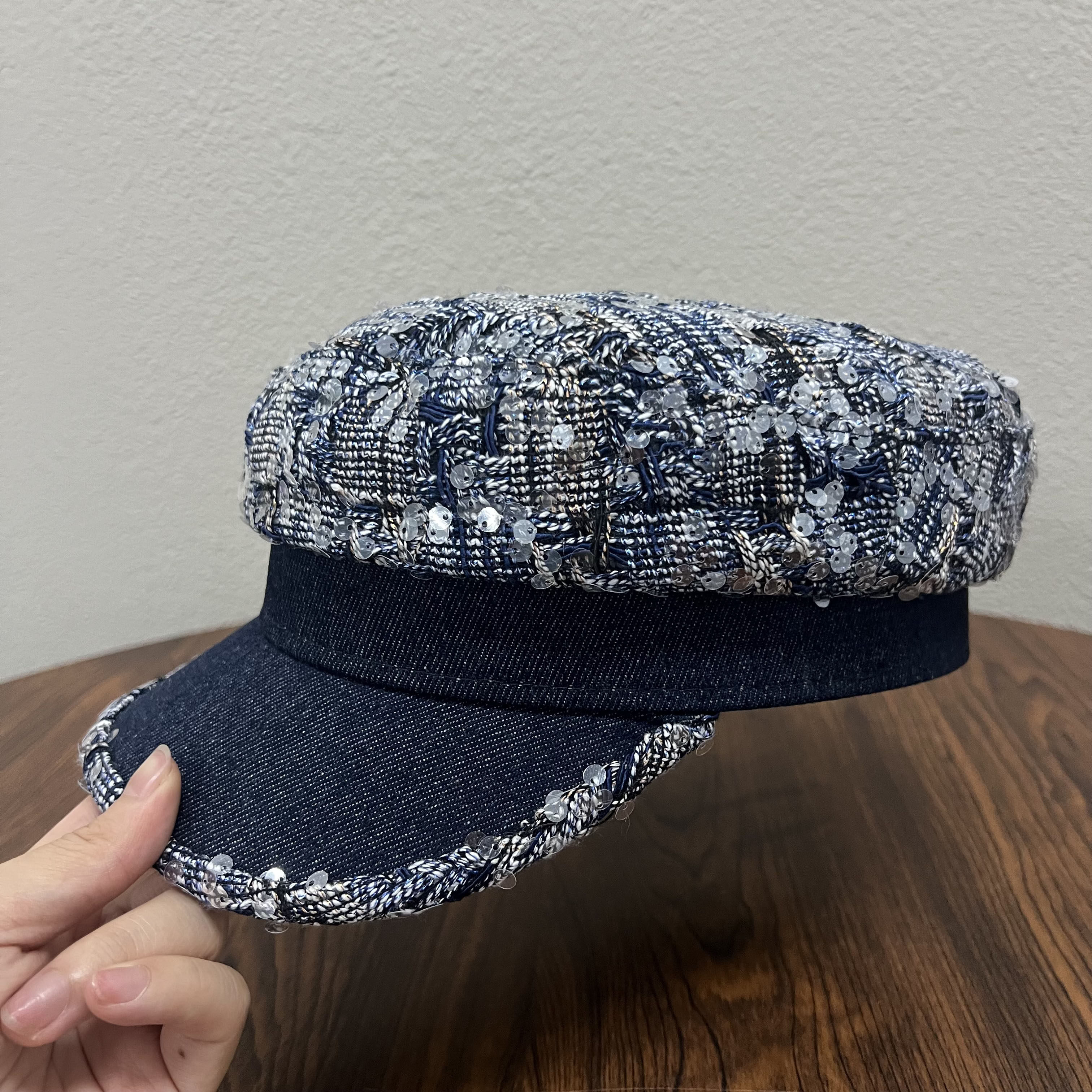 韩版亮片优雅平顶帽春夏季新款时尚洋气贝雷帽复古显脸小鸭舌帽女,服饰配件/皮带/帽子/围巾,帽子,淘宝优惠券,粉丝福利购,淘宝优惠卷