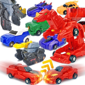 小车车碰撞变形车儿童玩具车男孩变形小汽车玩具宝宝变形恐龙战车